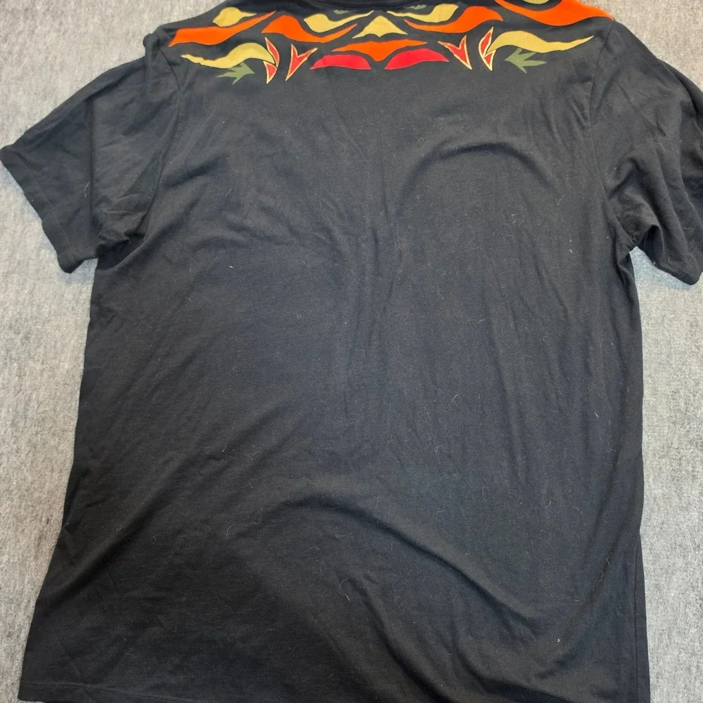 True Religion Mens XXXL Black Tiger Graphic World Tour Short Sleeve T-Shirt a55